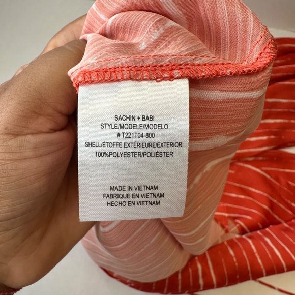 Sachin + Babi Harlow Orange Shibori Stripe top size XL - Picture 12 of 12